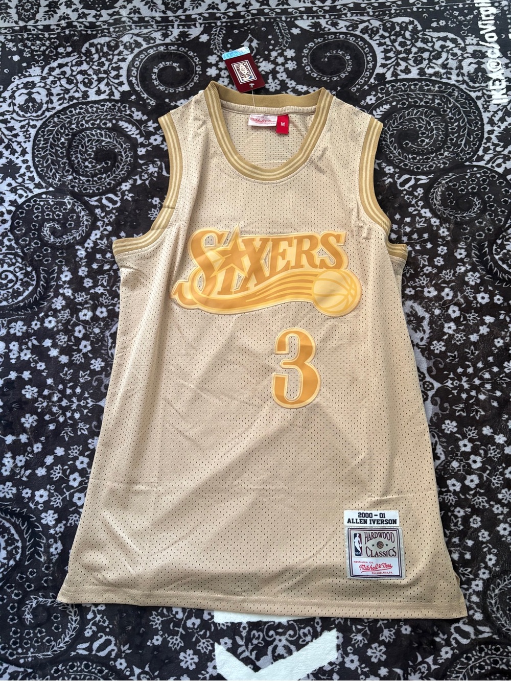 Allen Iverson 76ers Jersey Mitchell & Ness Gold Jersey Size Men Medium